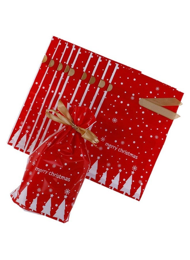 Small Christmas Gift Bags 10 Pack Reusable Drawstring Christmas Gift Bags Great Gift Bag for Christmas Parties - Image 1