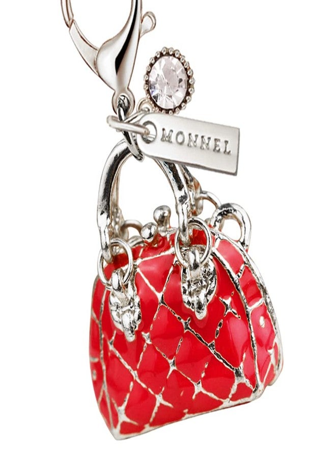 MONNEL MC312 3D Lady Handbag Lobster Clasp Charm for Women with Velvet Bag (Red,1 Piece) - Image 2