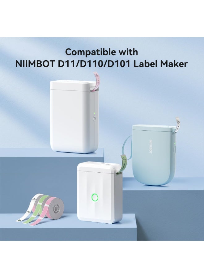 نيمبوت شريط لاصق من NIIMBOT لطابعات الملصقات D11/D110/D101، مقاس 12 × 40 مم (0.47 بوصة × 1.57 بوصة) للاستخدام المنزلي والمكتبي، بديل لشريط الملصقات، أبيض - Image 5