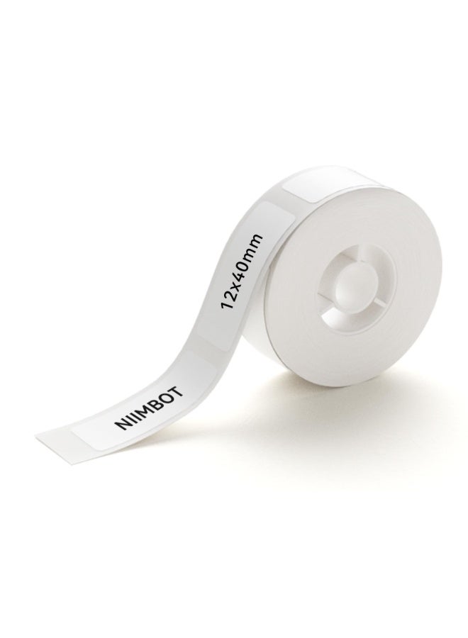 نيمبوت شريط لاصق من NIIMBOT لطابعات الملصقات D11/D110/D101، مقاس 12 × 40 مم (0.47 بوصة × 1.57 بوصة) للاستخدام المنزلي والمكتبي، بديل لشريط الملصقات، أبيض - Image 1