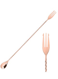 BarPros BarPros Professional Copper Finish Mixing Spoon with Fork End, 40cm - Ideal for Cocktails and Beverages  - Image 1