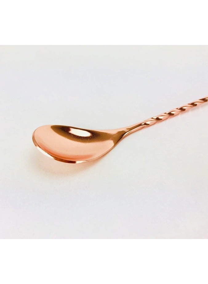 BarPros Professional Copper Finish Mixing Spoon with Fork End, 40cm - Ideal for Cocktails and Beverages - Image 3