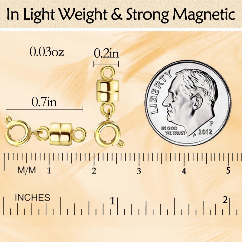 QULLTK Magnetic Necklace Clasps and Closures 18K Gold and Silver Plated Bracelet Converter Clasp,Suitable for Necklaces Chain Extender - Image 3
