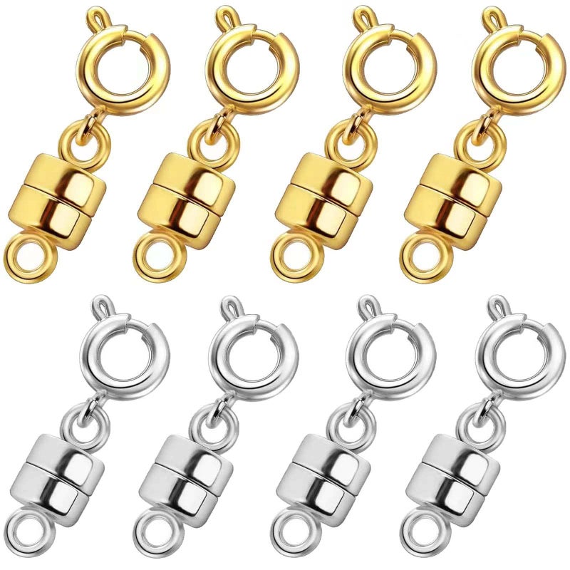QULLTK Magnetic Necklace Clasps and Closures 18K Gold and Silver Plated Bracelet Converter Clasp,Suitable for Necklaces Chain Extender - Image 1