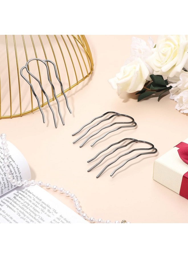 Chuangdi 6 Pieces Hair Fork Clip Stick 87 Mm Side Hair Comb 4 Prong Hair Updo Bun Hairpin Sticks Alloy Hair Clips Grips For Women Hair Styling Tool Accessories (Black)  - Image 5