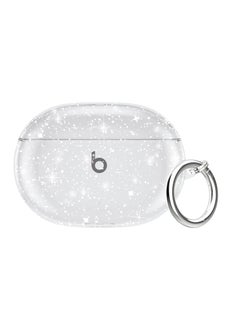 For Beats Studio Buds Case 2021 Clear Glitter Full Protective Sparkly Bling Clear Case for Beats Studio Buds Case Cover Shockproof Soft TPU Case for Beats Studio Buds with Keychain-Glitter