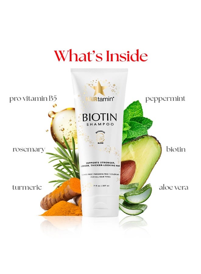 HAIRtamin Biotin Shampoo - Helps to Support Stronger, Longer, Thicker-Looking Hair with Sulfate-Free, Hydrating, Vitamin Rich Formula Shampoo, Made With Vitamin B5, Cucumber Extract, Aloe Vera - Image 5