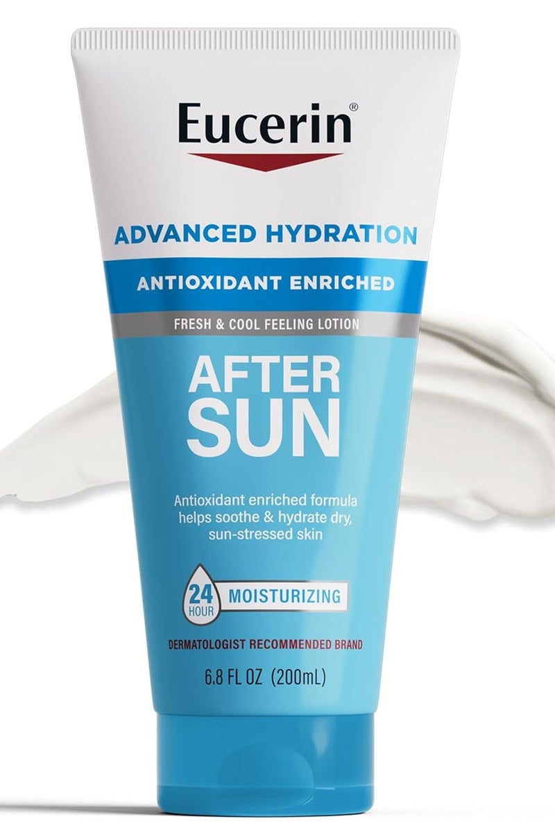 يوسيرين لوشن يوسيرين المتطور لترطيب ما بعد التعرض لأشعة الشمس للوجه والجسم، غني بمضادات الأكسدة، ترطيب يدوم 24 ساعة للبشرة الجافة والمجهدة من الشمس، أنبوب 6.8 أونصة سائلة - Image 1