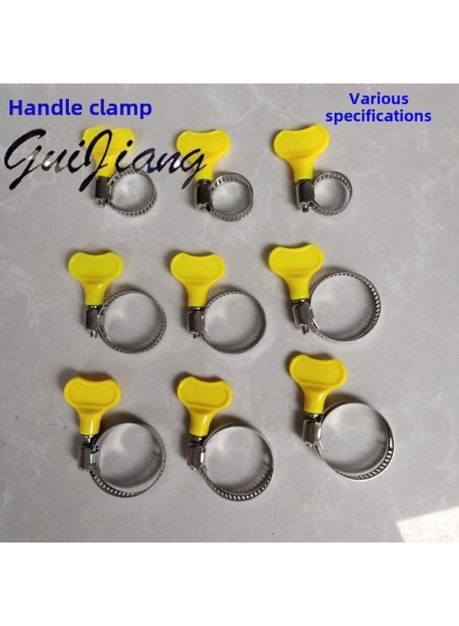 Throat Clamp Clip Gas Pipe Clamp Water Pipe Clip Water Pipe Fastening Plastic Handle Holding Hoop Stainless Steel Snap Pipe Hoop-Specification Model:Cards 22-32  - Image 2