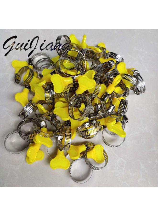 Throat Clamp Clip Gas Pipe Clamp Water Pipe Clip Water Pipe Fastening Plastic Handle Holding Hoop Stainless Steel Snap Pipe Hoop-Specification Model:Cards 22-32  - Image 1