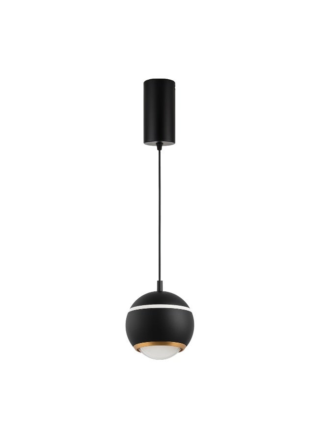 ALFRIDAY Modern Pendant Light, Matte Black Globe, E27 Base, Warm 3000K Accent - Image 1