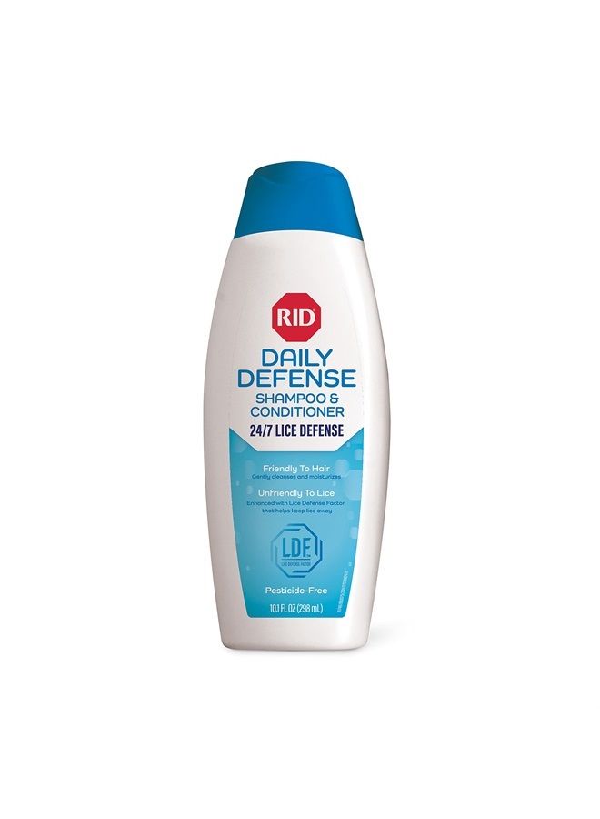 RID Daily Defense Lice Shampoo & Conditioner, Used Daily Provides 24/7 Defense Against Head Lice, 100% Effective, 10.1 Ounce - Image 1