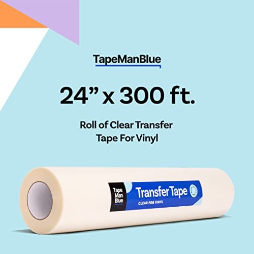 TapeManBlue 24" x 300' Roll of Clear Transfer Tape for Vinyl, Made in America, Premium-Grade Vinyl Transfer Tape with Medium-High Tack Adhesive for Applying Decals, Letters, and Graphics - Image 2