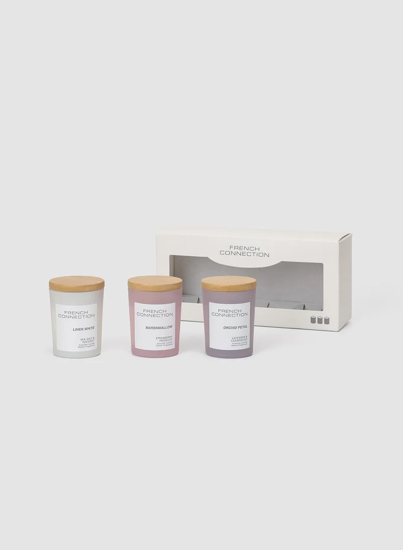 French Connection Pastel range Trio of Candles Gift Set 3 X 50G