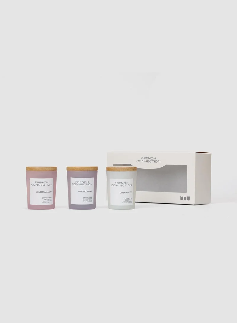 French Connection Pastel range Trio of Candles Gift Set 3 X 50G