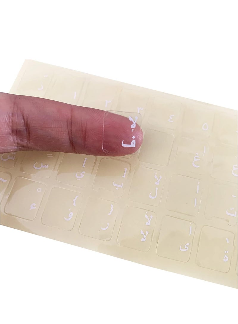 2-Piece Arabic Stickers for Keyboard with White Letters Transparent for Computer Laptop Desktop Laptop Skins - Image 4