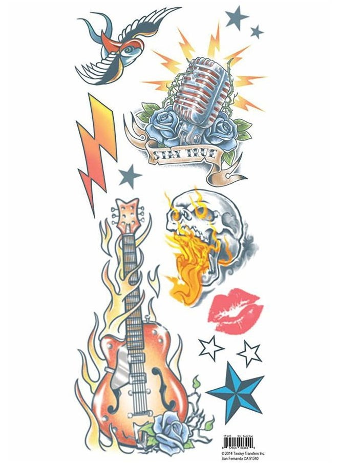 Tinsley Transfers - Tinsley Rock Star Sold Our Souls 6Pc Temporary Tattoo FX Costume Kit, 11.75'' Novelty Item - Image 1