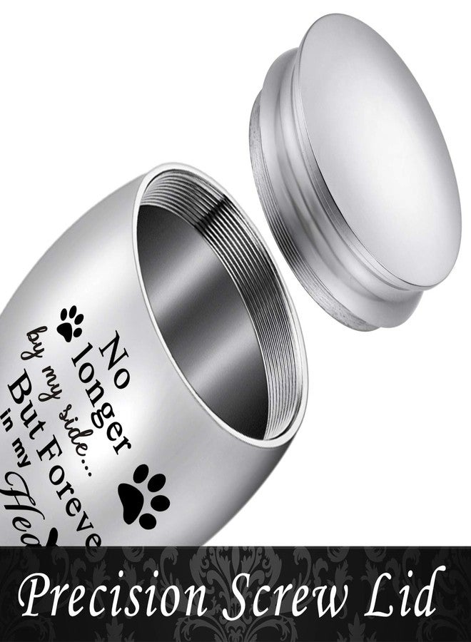 XIUDA 1.57 inches Mini Pet Memorial Small Urns for Dog and Cat Ashes, Stainless Steel Cremation Urn, Pet Paw Print Keepsake Urn for Ashes - No Longer by My Side Forever in My Heart - Image 5