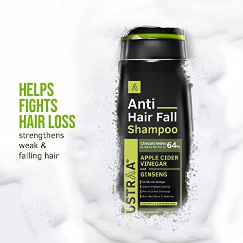 Ustraa Anti Hair Fall Shampoo 250ml - Clinically tested to reduce hairfall by 64%, Dermatologically Tested, With Apple Cider Vinegar, Strengthens Hair & Cleans Scalp to Prevent Hairfall, No Sulphates - Image 4