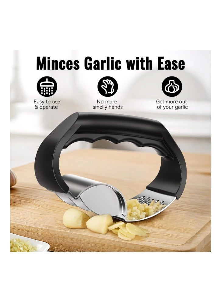 kangchoice Garlic Press Set - Stainless Steel Garlic Grater with Garlic Peeler and Cleaning Brush , 2-in-1 Easy Kitchen Gadget for Effortless Smashing, Kitchen Tool, Ideal Gift for Ramadan, Eid, Mother‘s Day - Image 3
