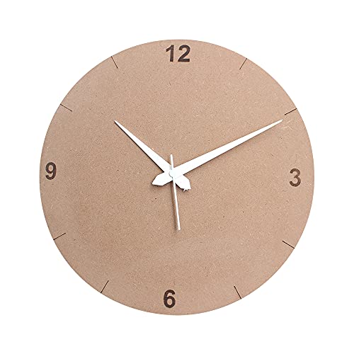 IVEI DIY Plain MDF Wooden Craft Round Wall Clock Blank Cutout for Painting Wood Sheet Craft, Decoupage, Resin Art Work & Decoration (Brown) - Image 1