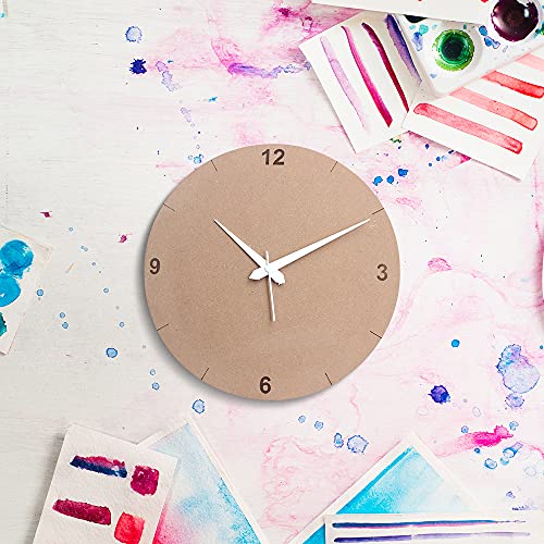 IVEI DIY Plain MDF Wooden Craft Round Wall Clock Blank Cutout for Painting Wood Sheet Craft, Decoupage, Resin Art Work & Decoration (Brown) - Image 2
