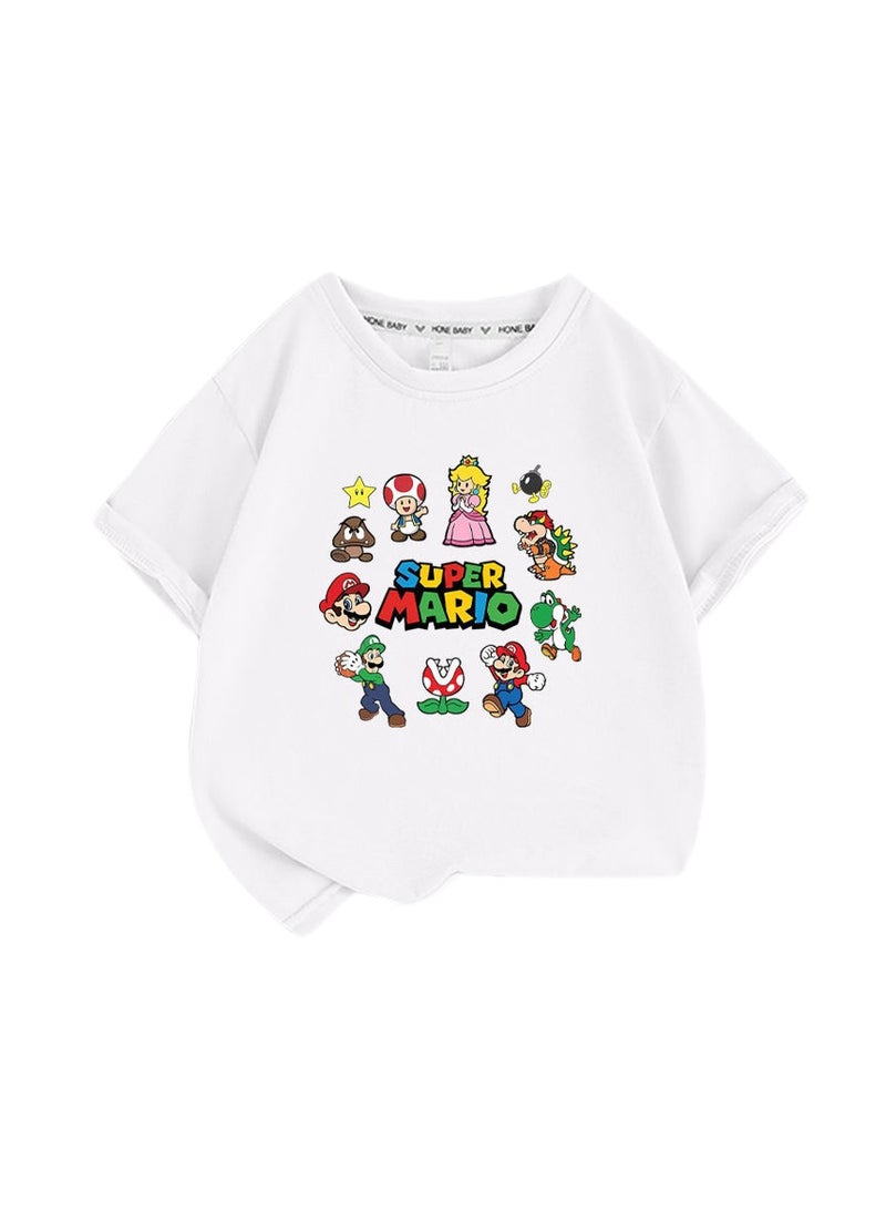 Mario Unisex Short Sleeve Stylish Top TShirt Tee for Boys Girls Kid Children - Image 1