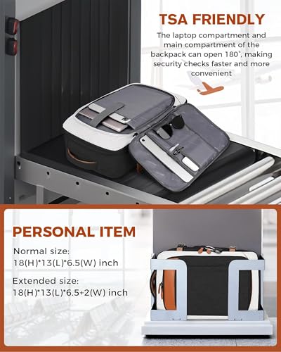 Vancropak 40L Carry On Travel Backpack for Men & Women, Expandable Flight Approved Weekender Backpack with 3 Packing Cubes, Water-Resistant Anti-Theft Laptop Backpack, Lightweight Business Travel Bag - Image 3