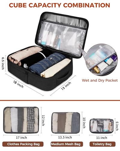 Vancropak 40L Carry On Travel Backpack for Men & Women, Expandable Flight Approved Weekender Backpack with 3 Packing Cubes, Water-Resistant Anti-Theft Laptop Backpack, Lightweight Business Travel Bag - Image 5