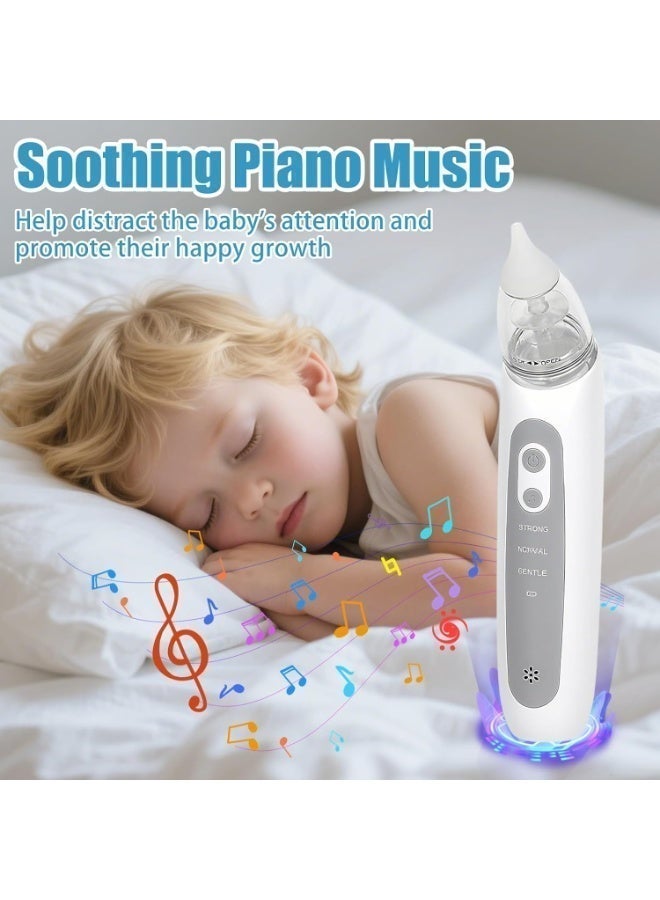 LuckyNov Baby Electric Nasal Aspirator, Rechargeable Baby Nasal Suction with 3 Silicone Tips, Adjustable Suction Level and Soothing Piano Music Soft Lighting Function - Image 3