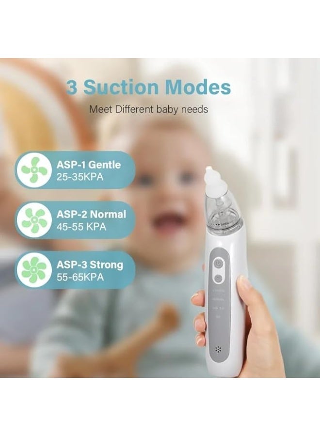 LuckyNov Baby Electric Nasal Aspirator, Rechargeable Baby Nasal Suction with 3 Silicone Tips, Adjustable Suction Level and Soothing Piano Music Soft Lighting Function - Image 2
