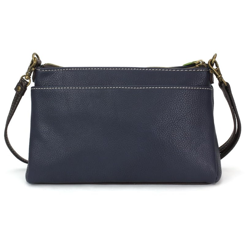 CHALA RFID Protected Vegan Leather Deluxe Crossbody Bag with Adjustable Straps - Hydrangea - navy - Image 2