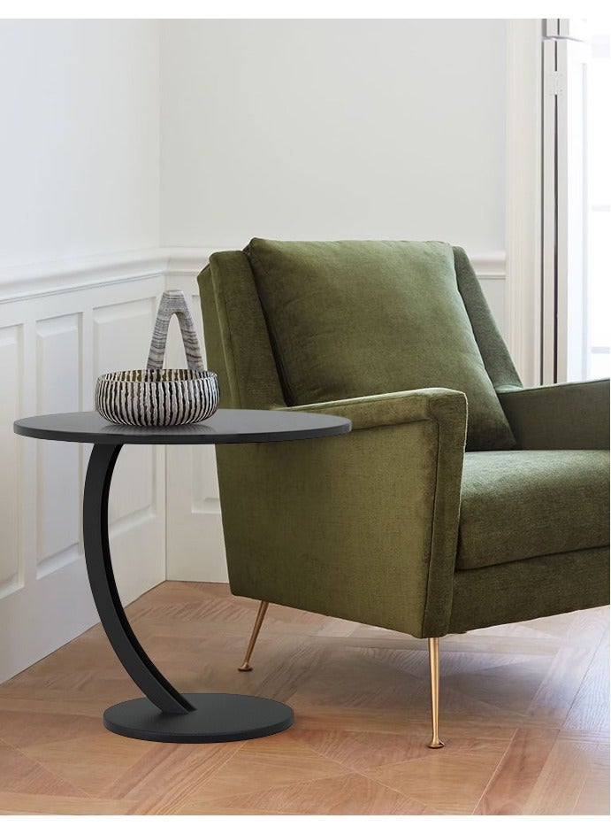 Generic Coffee Table Sofa Side Round Table Bedroom Balcony Living Room End Table Nightstands Black  - Image 2