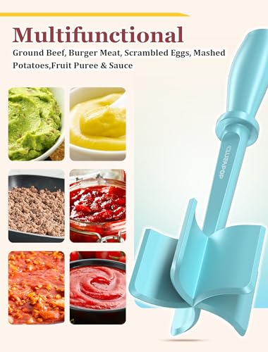 CLUEAPOP Meat Chopper, Hamburger Chopper, CLUEAPOP Potato Masher-Professional Multifunctional Heat Resistant Nylon Ground Beef Smasher Kitchen Tools And Gadgets, ​Safe For Non-Stick Cookware - Image 5