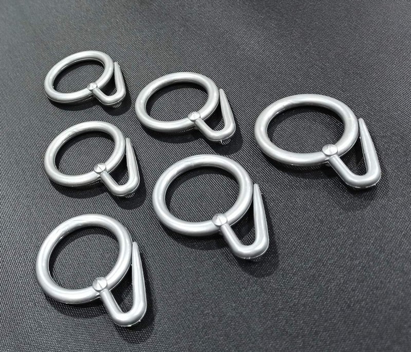 FAPBADRI Plastic Curtain Rings for Windows Curtains, Door Curtains, Bathroom Curtains and Other Multipurpose Usage - Colour: Silver MATT - 100 Pieces - Image 1