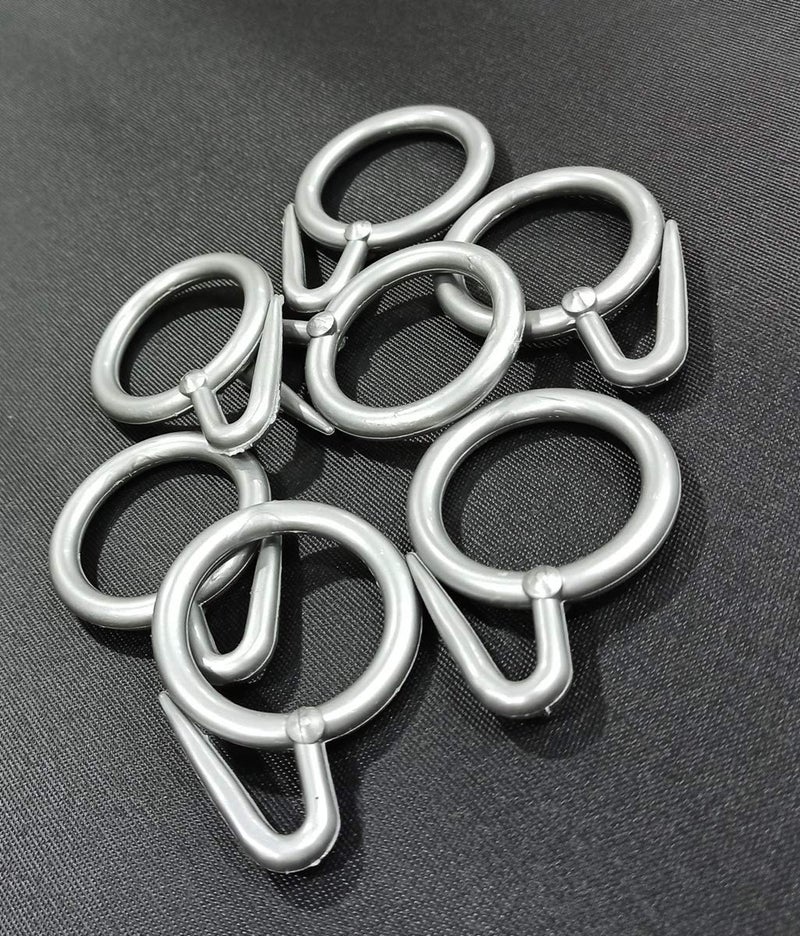 FAPBADRI Plastic Curtain Rings for Windows Curtains, Door Curtains, Bathroom Curtains and Other Multipurpose Usage - Colour: Silver MATT - 100 Pieces - Image 4