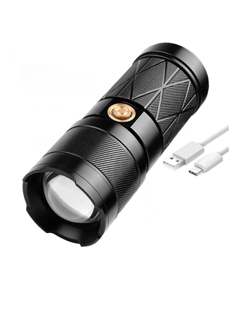 AROAQ XHP50 Flashlight, Super Bright Led Double Head Flashlight, Portable Lightweight Powerful Handheld Flashlight, Waterproof Rechargeable Zoomable Torch For Outdoor Camping  - Image 1