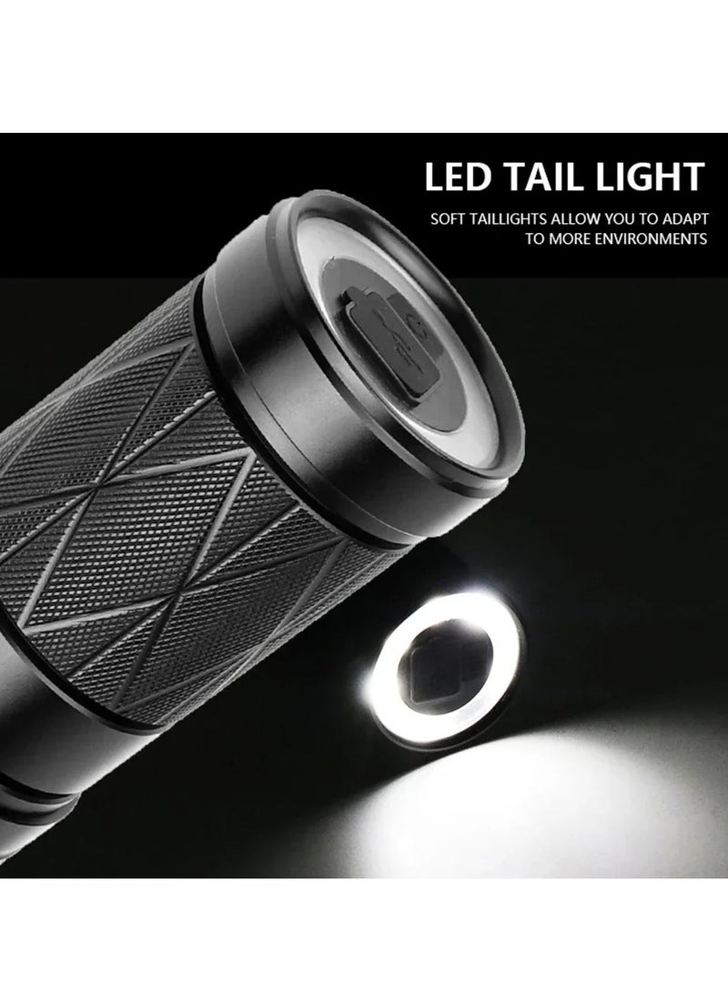 AROAQ XHP50 Flashlight, Super Bright Led Double Head Flashlight, Portable Lightweight Powerful Handheld Flashlight, Waterproof Rechargeable Zoomable Torch For Outdoor Camping  - Image 3