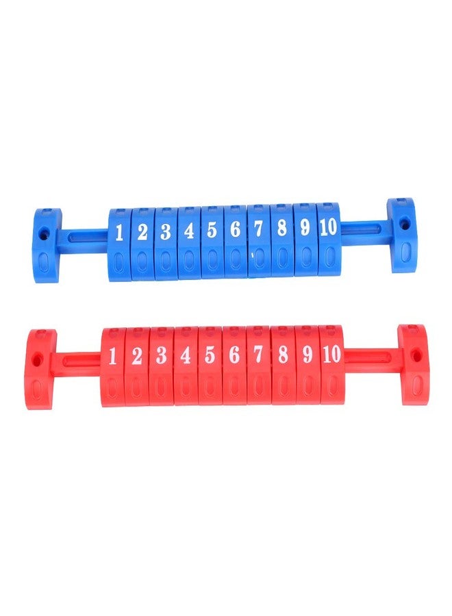 Luatoxry Foosball Ball Score Counter, 10 Numbers 2Pcs Table Football Scoring Counters, Plastic Foosball Table Scoring Counter, Red and Blue Foosball Scoreboard, 10.5x1.6inch - Image 2