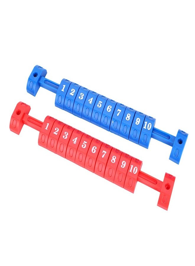 Luatoxry Foosball Ball Score Counter, 10 Numbers 2Pcs Table Football Scoring Counters, Plastic Foosball Table Scoring Counter, Red and Blue Foosball Scoreboard, 10.5x1.6inch - Image 3