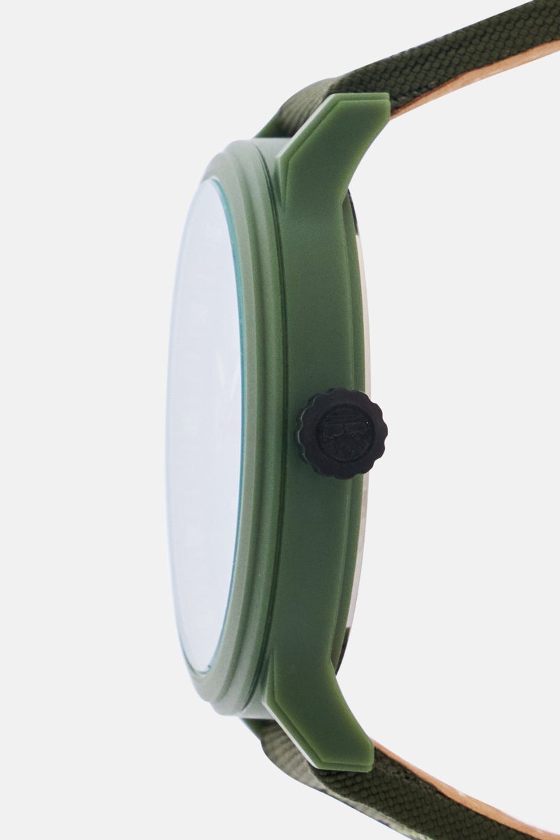 Timberland Men TDWGM0028002 Leather Analog Watch 46 mm, Green  - Image 4