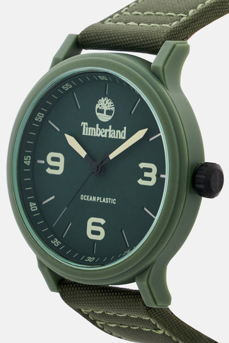 Timberland Men TDWGM0028002 Leather Analog Watch 46 mm, Green  - Image 3