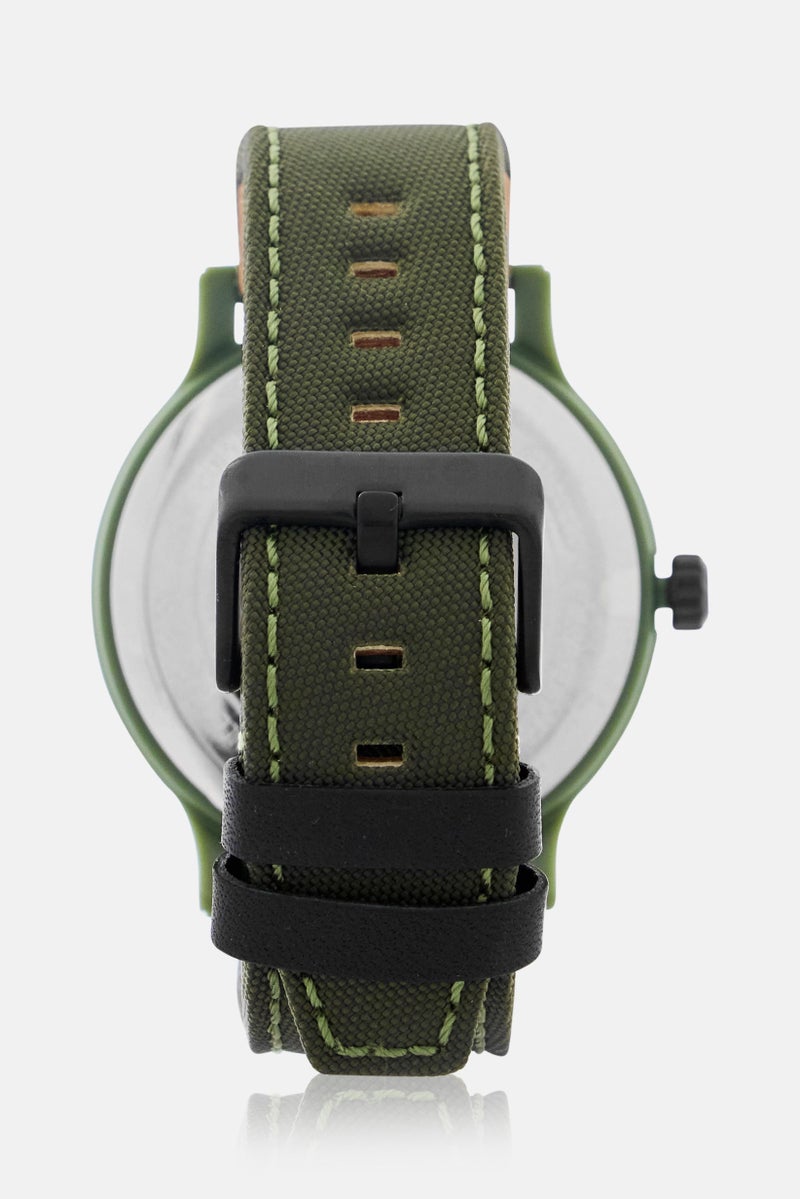 Timberland Men TDWGM0028002 Leather Analog Watch 46 mm, Green  - Image 5