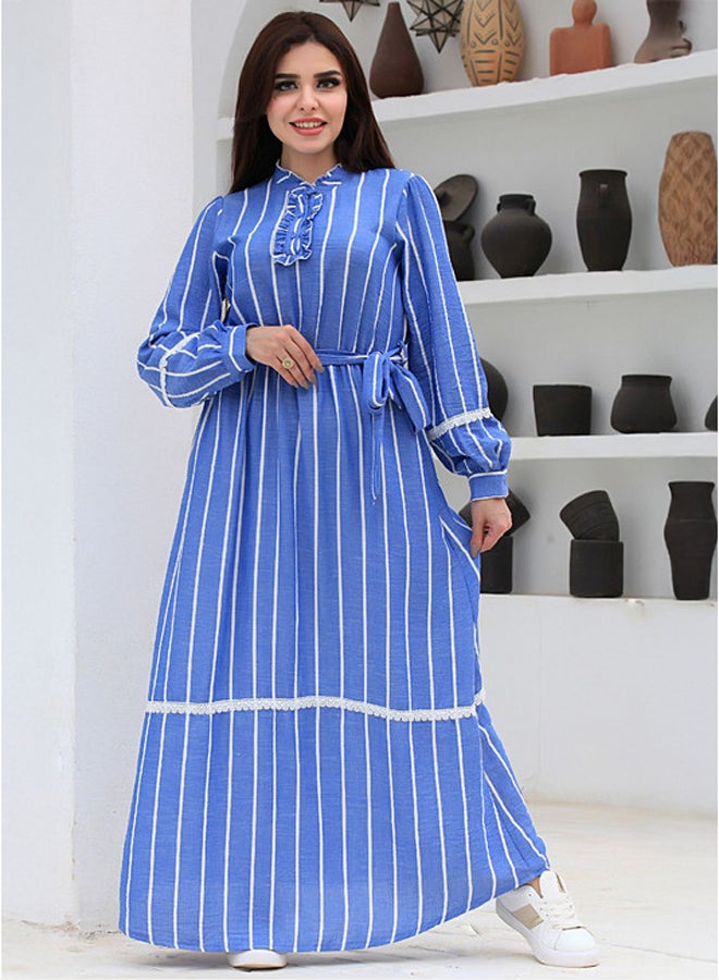 Ship Master Striped Cotton Maxi Dress – Modest, Comfy & Stylish Everyday Wear  - Image 2