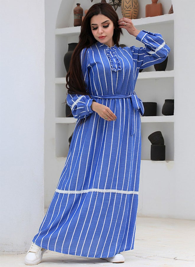 Ship Master Striped Cotton Maxi Dress – Modest, Comfy & Stylish Everyday Wear  - Image 1