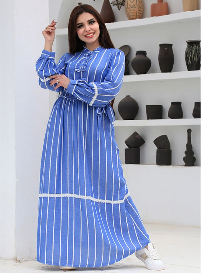 Ship Master Striped Cotton Maxi Dress – Modest, Comfy & Stylish Everyday Wear  - Image 3
