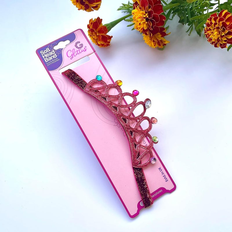 Glitters تاج رأس ملكي لطيف وجميل بالأحمر للأطفال والفتيات - Image 4