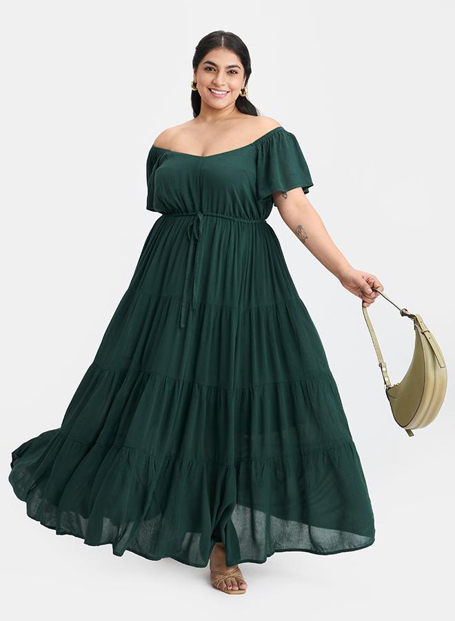 VIRGIO 100% Viscose Tiered Maxi Dress - Image 1