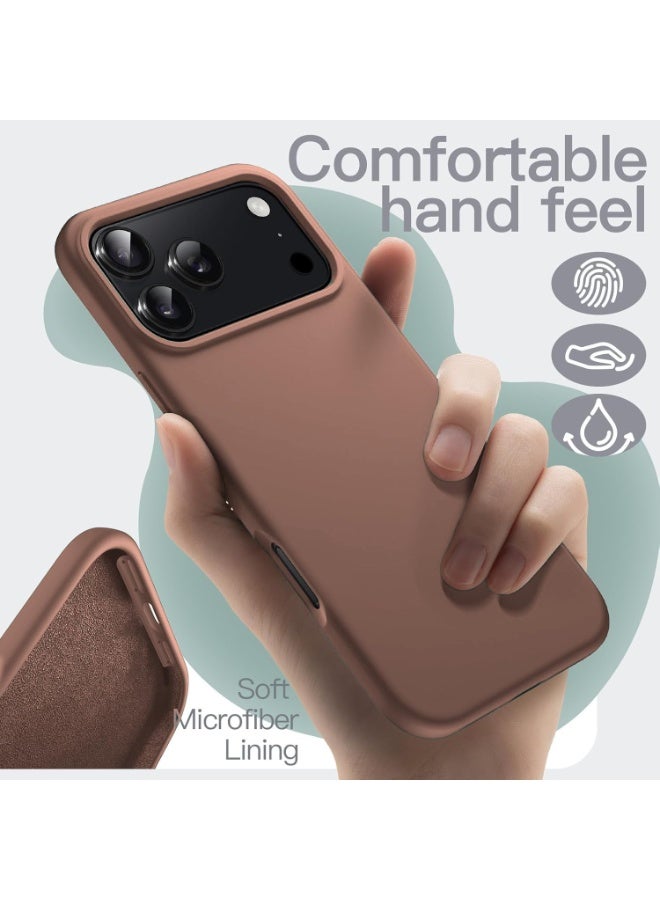 جراب لهاتف iPhone 17 Pro Max مصنوع من جل السيليكون السائل الناعم، حماية كاملة للجسم ضد الصدمات، غطاء غير لامع، بطانة ناعمة من الألياف الدقيقة، جراب خلفي نحيف لهاتف iPhone 17 Pro Max - Image 5