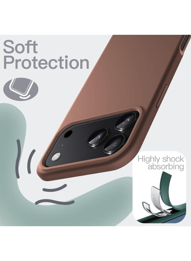 جراب لهاتف iPhone 17 Pro Max مصنوع من جل السيليكون السائل الناعم، حماية كاملة للجسم ضد الصدمات، غطاء غير لامع، بطانة ناعمة من الألياف الدقيقة، جراب خلفي نحيف لهاتف iPhone 17 Pro Max - Image 3